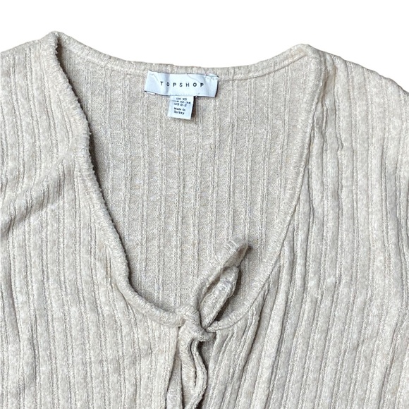 TopShop Crop Sweater Open Front With Tie Size XS - Picture 6 of 16